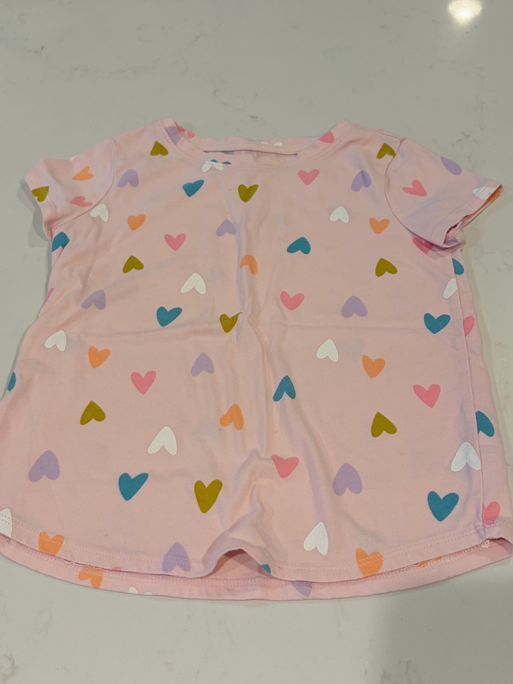 Cat & Jack Pink Heart Pattern Tee